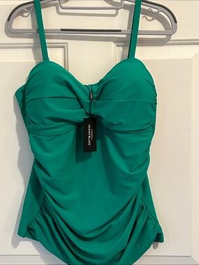 Ocean Blues Green Tankini Swim Top Retail $ 119